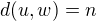 $d(u,w)=n$