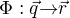 $\Phi : \vec{q}{\to}\vec{r}$