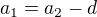 $a_1=a_2-d$