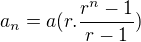 kopírovat do textarea $a_{n}=a(r.\frac{r^{n}-1}{r-1})$