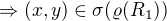 $\Rightarrow (x,y) \in \sigma(\varrho(R_1))$