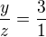 $\frac yz=\frac 31$