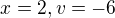 kopírovat do textarea $x=2, v=-6$
