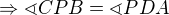 $\Rightarrow \sphericalangle CPB=\sphericalangle PDA$