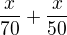 kopírovat do textarea $\frac{x}{70}+\frac{x}{50}$