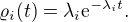 $\varrho_i(t)=\lambda_i\mathrm{e}^{-\lambda_i t}.$