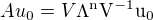 $Au_0=V\rm{\Lambda}^nV^{-1}u_0$