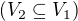 $(V_2\subseteq V_1)$