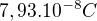 $7,93.10^{-8}C$