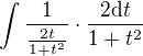 kopírovat do textarea $\int\frac{1}{\frac{2t}{1+t^2}}\cdot \frac{2\mathrm{d}t}{1+t^2}$