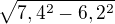 $\sqrt{7,4^2-6,2^2}$