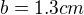 $b=1.3cm$