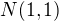 $N(1,1)$