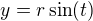 $y=r\sin (t)$