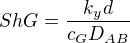 $ShG=\frac{k_{y}d}{c_{G}D_{AB}}$