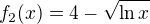 $ f_2(x) = 4 - \sqrt{\ln x} $
