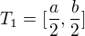 $T_1=[\frac{a}{2},\frac{b}{2}]$