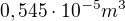 $0,545 \cdot 10^{-5}m^3$