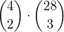 ${4\choose2}\cdot{28\choose3}$