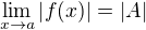 $\lim_{x\to a } \left| f(x) \right| = \left|A\right|$