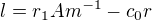 $l=r_1Am^{-1}-c_0r$