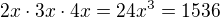 $2x \cdot 3x \cdot 4x = 24x^3 = 1536$