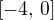 $[-4,\,0]$