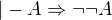 $ |- A \Rightarrow \neg \neg A$