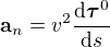 kopírovat do textarea $\textbf{a}_n = v^2\frac{\d \boldsymbol{\tau}^0}{\d s}$
