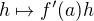 $h \mapsto f'(a)h$