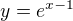 $y=e^{x-1}$
