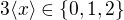 $3\langle x \rangle \in \{0,1,2\}$