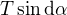 $T \sin \mathrm{d}\alpha$