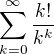 $\sum_{k=0}^{\infty }\frac{k!}{k^{k}}$