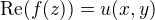 $\mathrm{Re}(f(z))=u(x,y)$