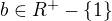 $b\in R^{+}-\{1\}$