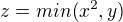 $z=min (x^2,y)$