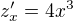 $z'_{x}=4x^3$