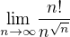 $\underset{n \to \infty }{\lim }\frac{n!}{n^{\sqrt n}}$