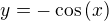 $y=-\cos{(x)}$