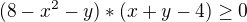 $(8-x^{2}-y)*(x+y-4)\ge 0$