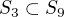 $S_{3}\subset S_{9}$