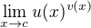 $\lim_{x\to c}u(x)^{v(x)}$