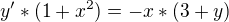 $y'*(1+x^{2})=-x*(3+y)$