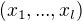 $( x_1, ..., x_{l})$