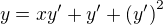 $y = xy^{\prime}+y^{\prime}+ \({y^{\prime}}\)^2$
