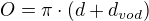 $O=\pi \cdot (d+d_{vod})$
