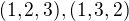 $(1,2,3), (1,3,2)$