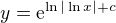 $y=\mathrm{e}^{\ln|\ln x|+c}$