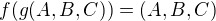 $f(g(A,B,C))=(A,B,C)$